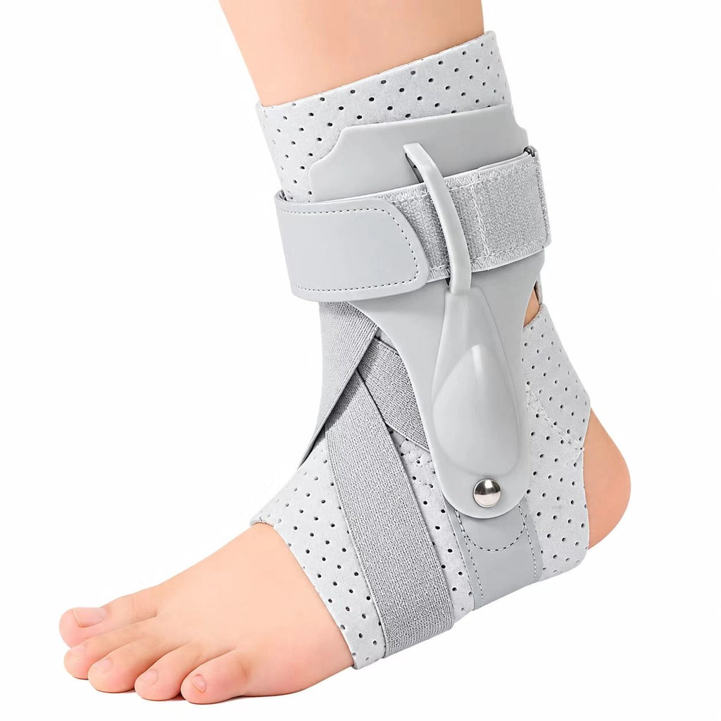 Adjustable Ankle Support Brace with Dual Side Stabilizers – Breathable X-Strap Ankle Wrap for Daily Comfort & Sports