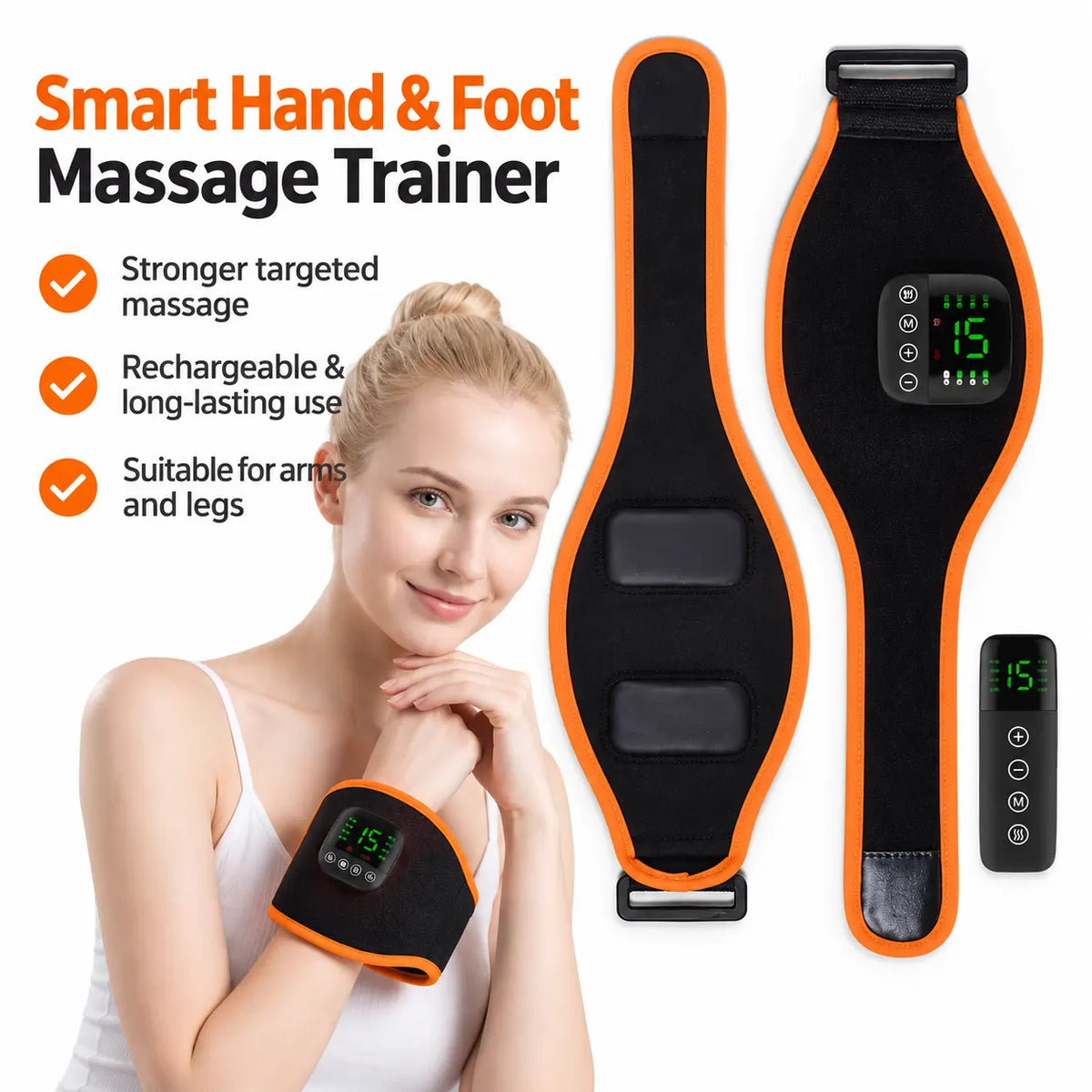 Adjustable Rechargeable Heat EMS Massage Wrap for Arms and Legs