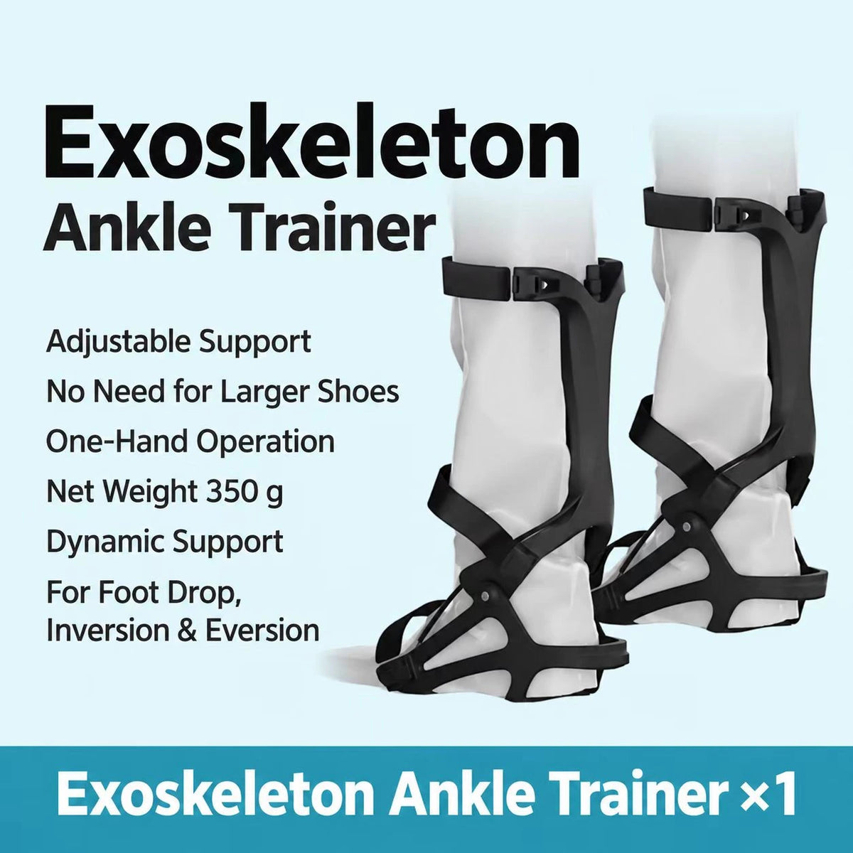 Dynamic Foot Drop Ankle Support Brace – Adjustable Exoskeleton Walking & Training Support