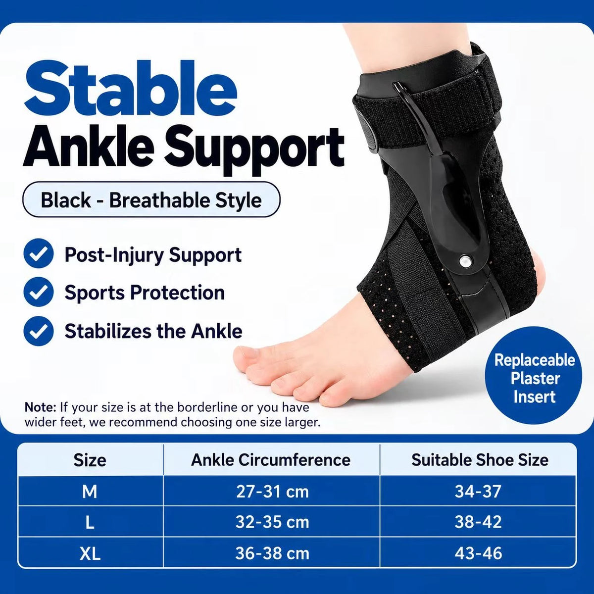 Adjustable Ankle Support Brace with Dual Side Stabilizers – Breathable X-Strap Ankle Wrap for Daily Comfort & Sports