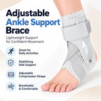 Adjustable Ankle Support Brace with Dual Side Stabilizers – Breathable X-Strap Ankle Wrap for Daily Comfort & Sports