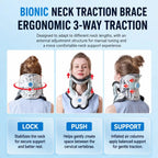 Electric Air-Powered Adjustable Neck Support & Stretching Brace with 3-Point Traction