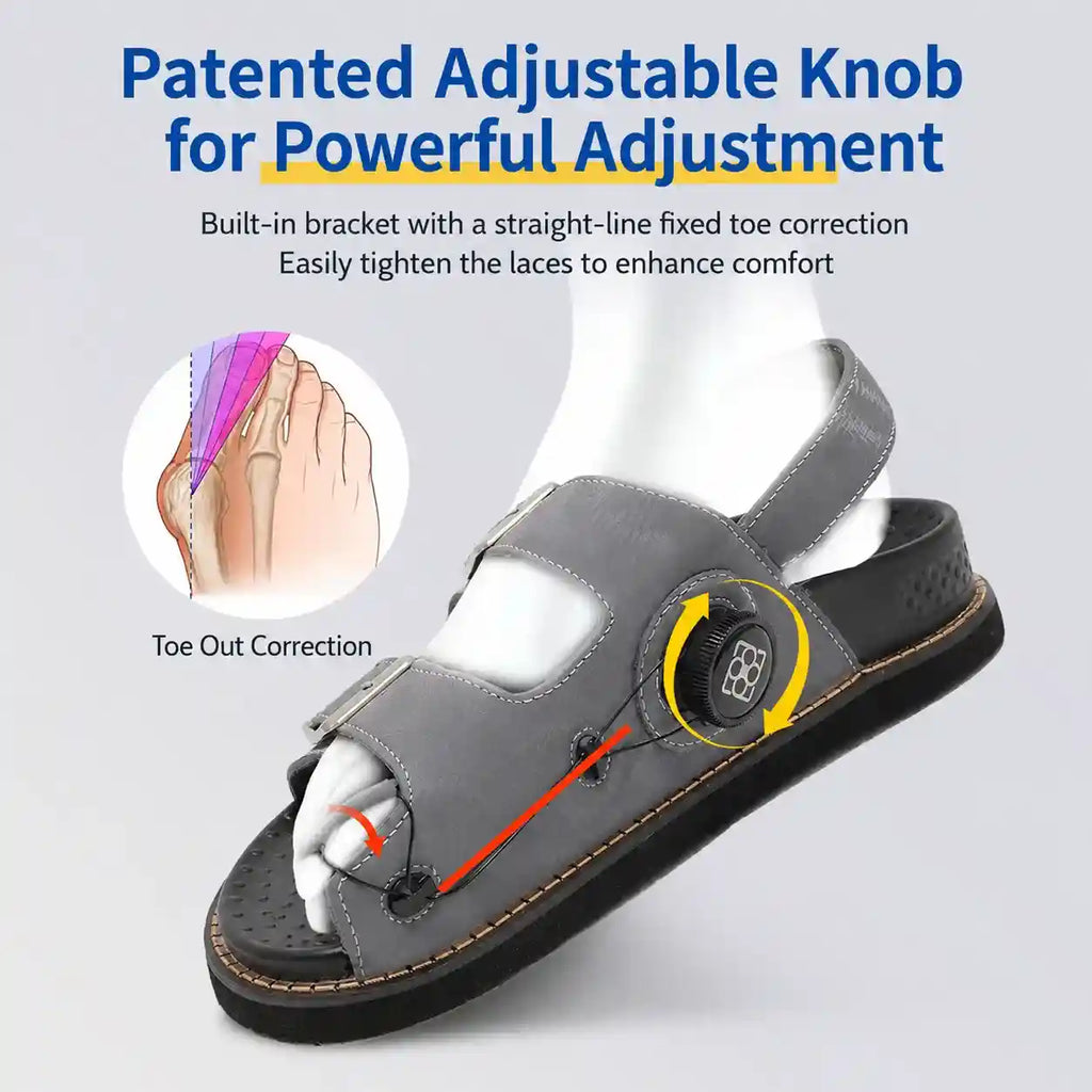 Adjustable Arch Support Sandals with Toe Alignment & Deep Heel Cup
