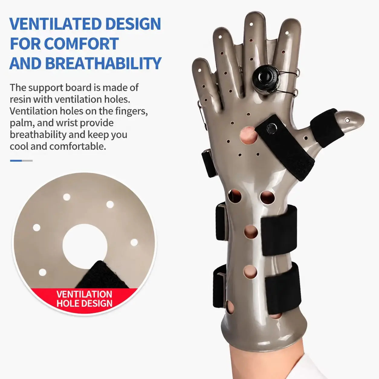 Adjustable BOA Dial Wrist & Hand Support Brace with Finger Positioning Support