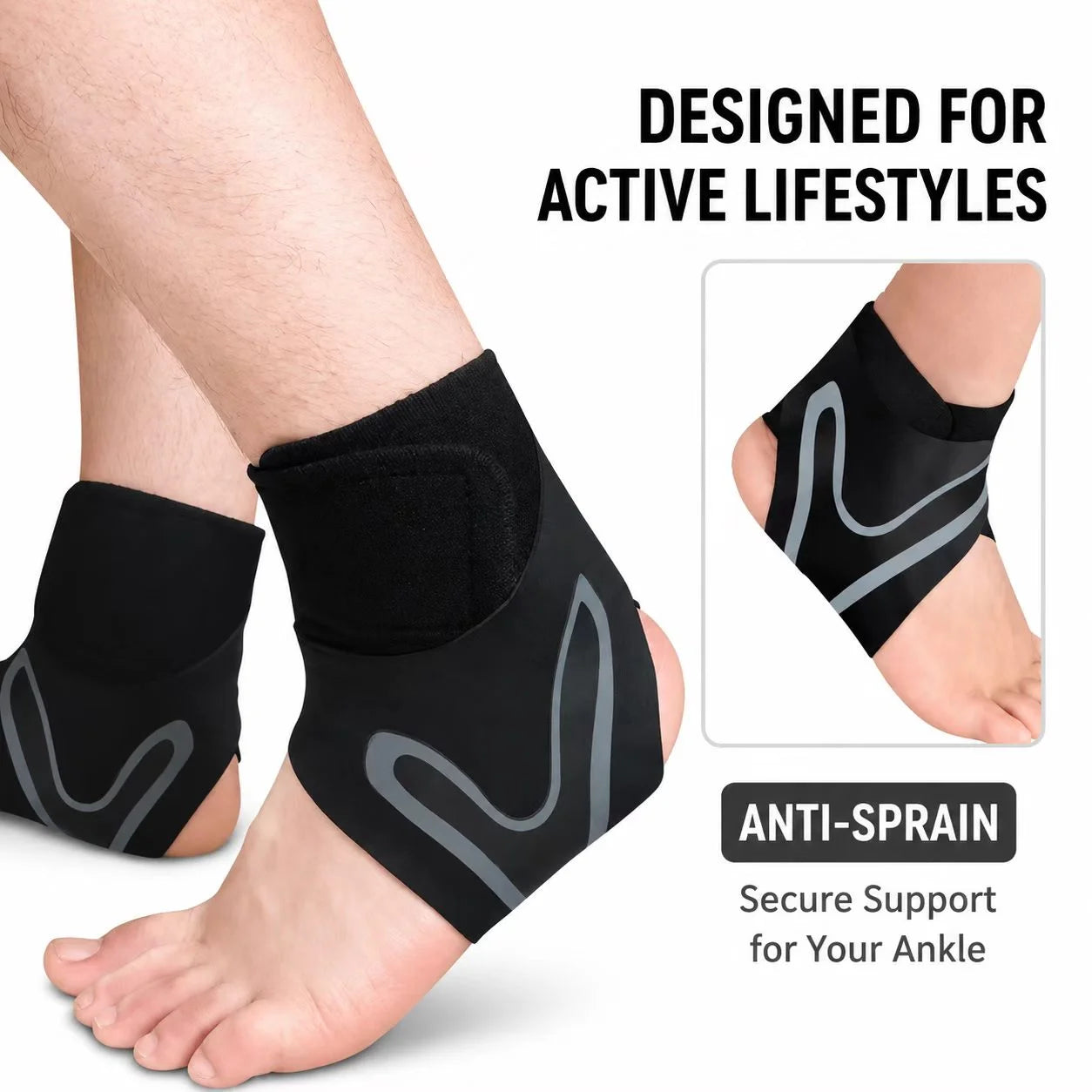 Adjustable Ankle Support Brace – Lightweight Compression Ankle Stabilizer