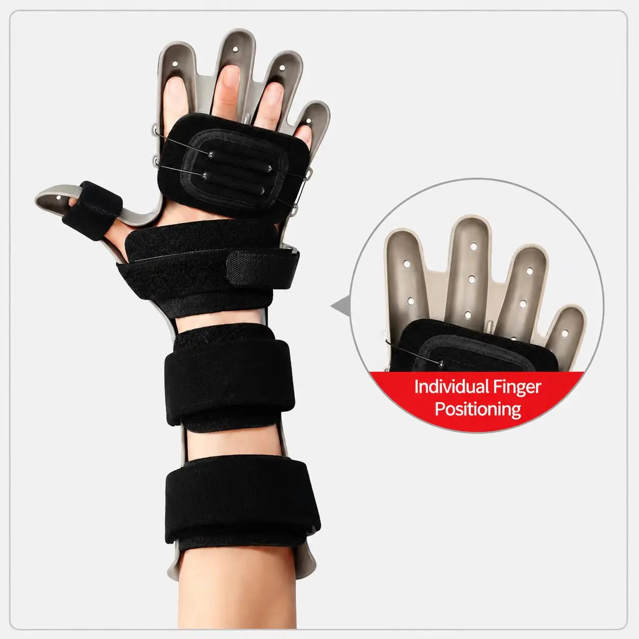 Adjustable BOA Dial Wrist & Hand Support Brace with Finger Positioning Support