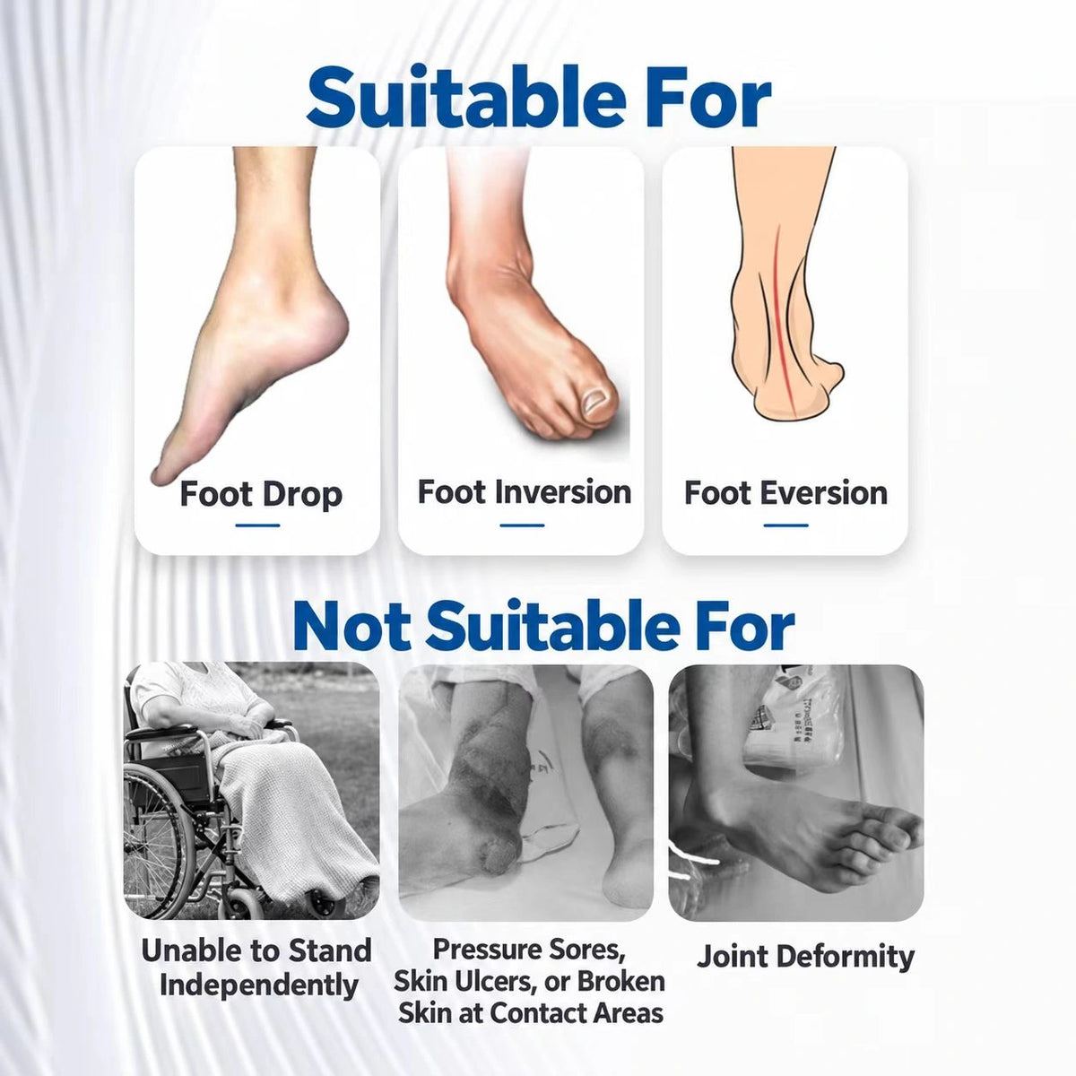 Dynamic Foot Drop Ankle Support Brace – Adjustable Exoskeleton Walking & Training Support