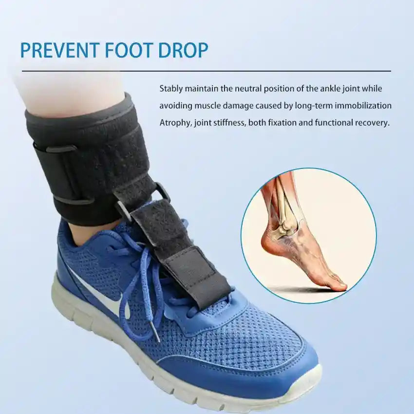 Day and Night Adjustable Foot Drop Support Brace – Ankle Stabilizer with Breathable Straps for Adults & Children