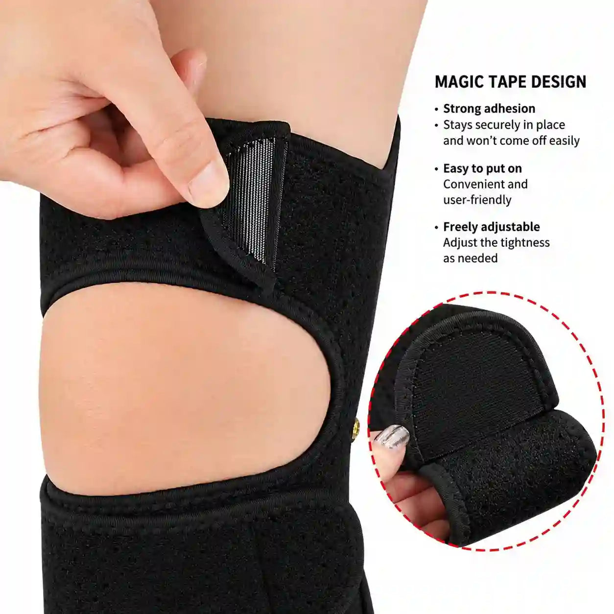 Adjustable Knee Support Brace with Spring Hinge