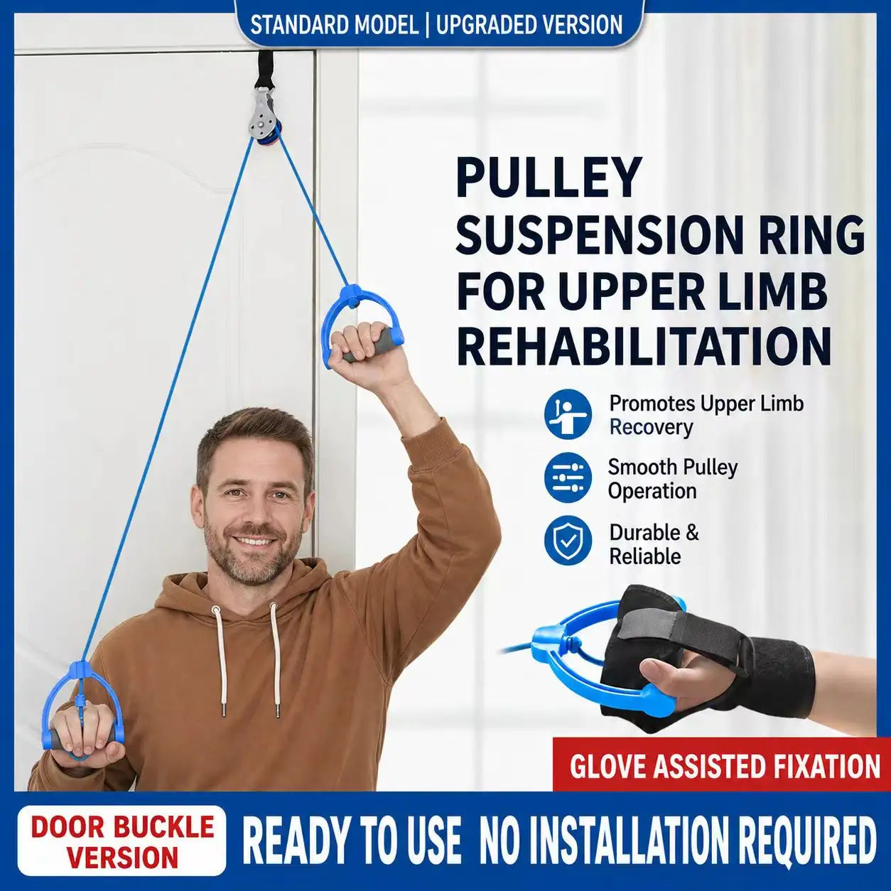Door Pulley Shoulder & Arm Exercise Set – Upper Limb Mobility & Stretching Kit