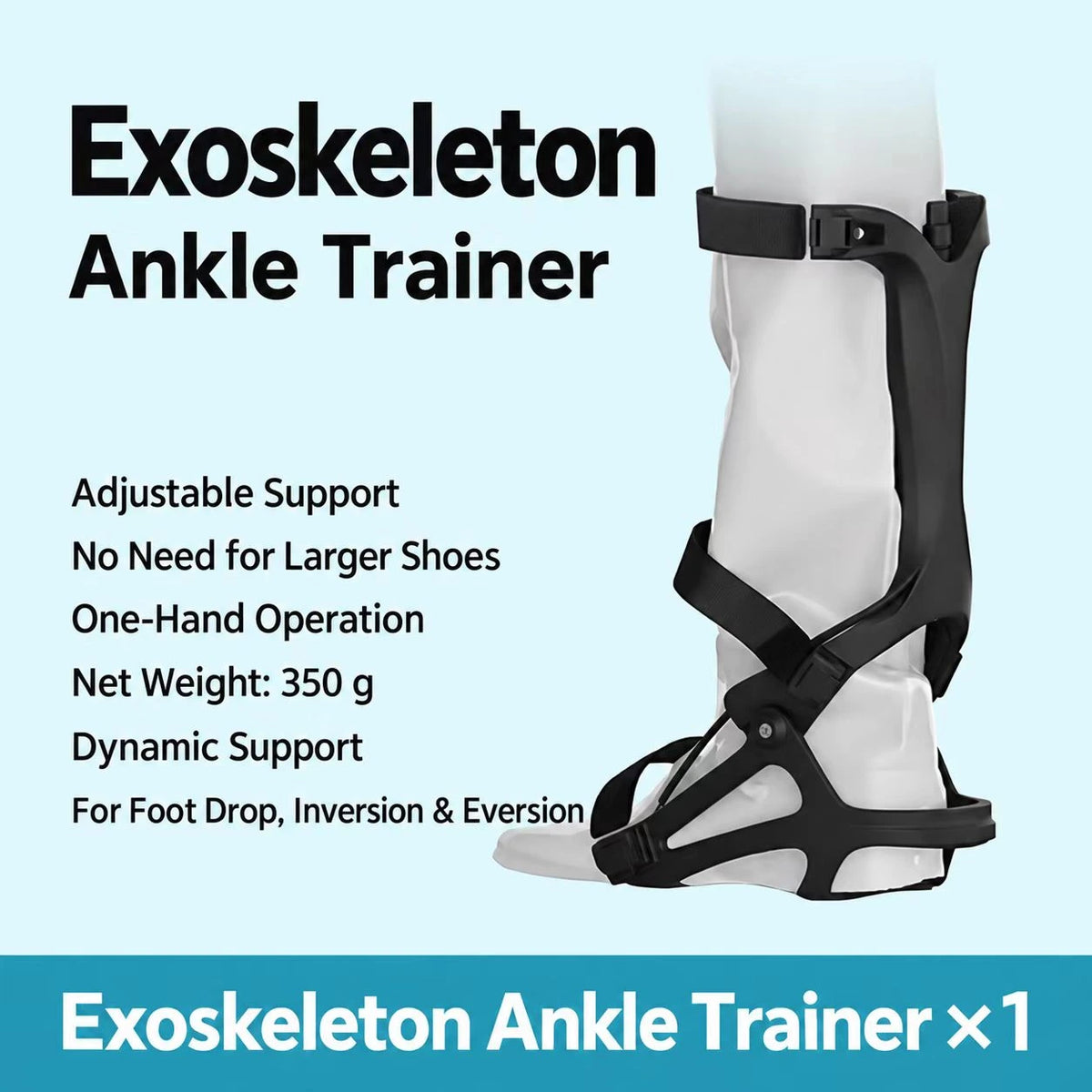 Dynamic Foot Drop Ankle Support Brace – Adjustable Exoskeleton Walking & Training Support