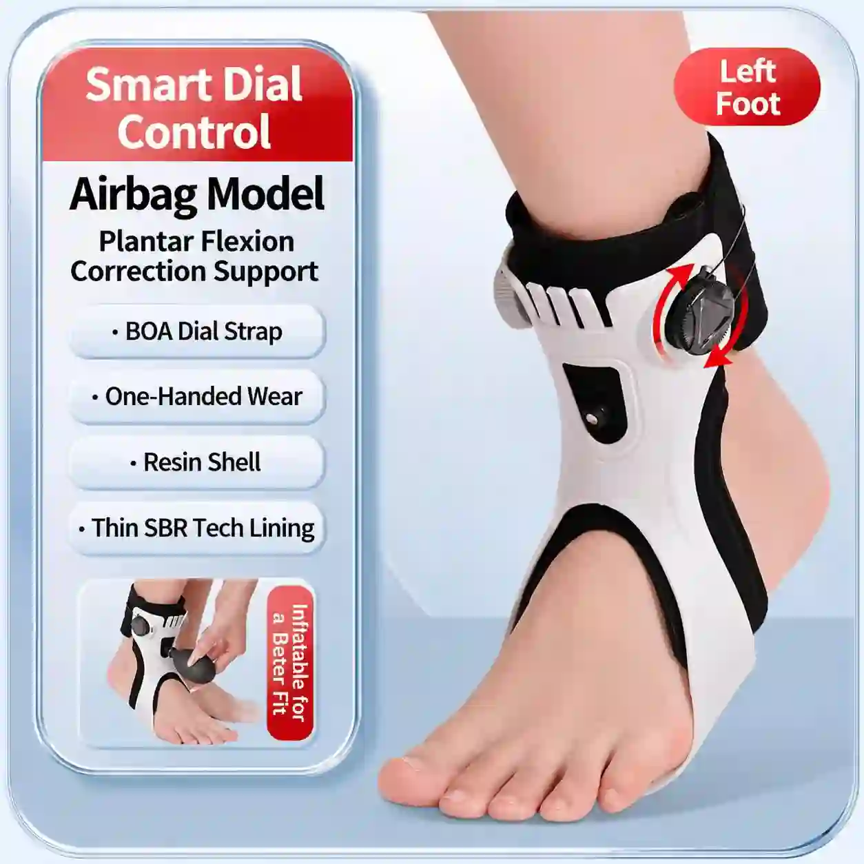 Orthèse releveur de pied avec coussin d'air (AFO)