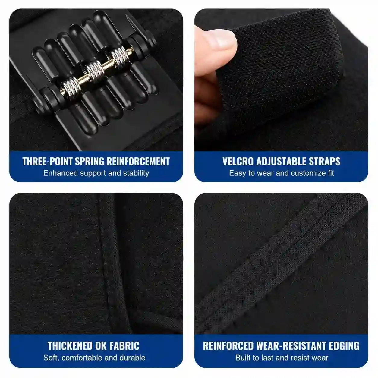 Adjustable Knee Support Brace with Spring Hinge