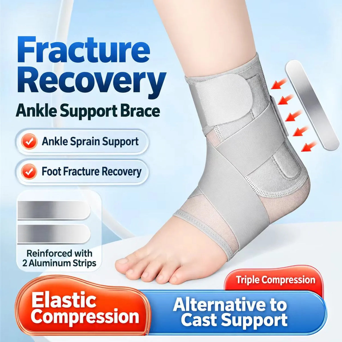 Adjustable Ankle Support Brace with Cross Straps