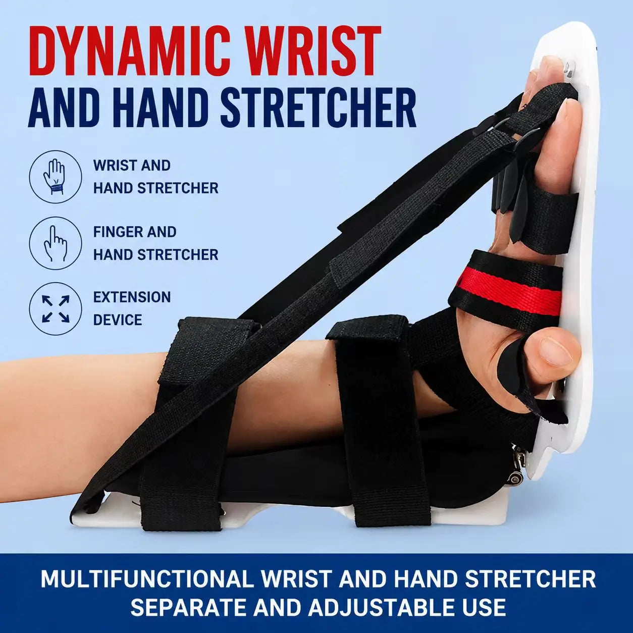 Adjustable Dynamic Wrist & Hand Stretching Trainer with Finger Support