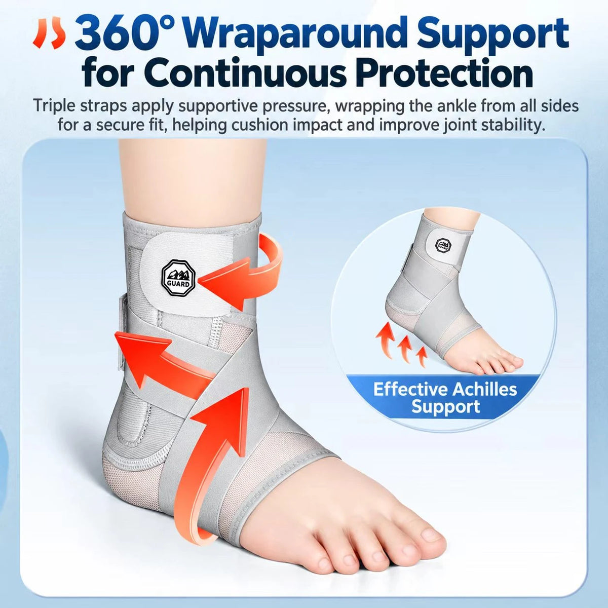 Adjustable Ankle Support Brace with Cross Straps