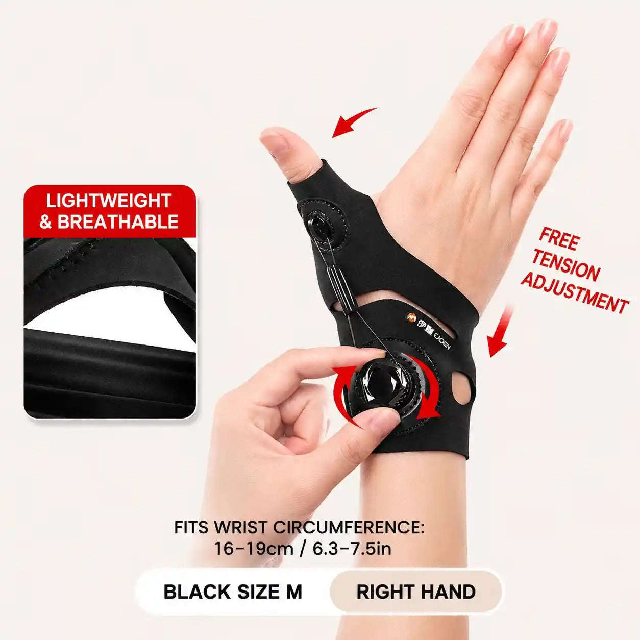 Adjustable Dial Thumb Support Brace