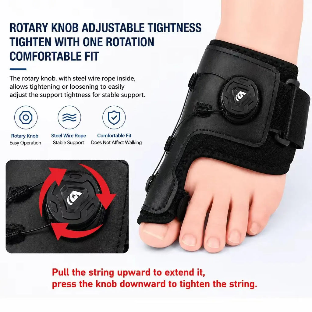 Adjustable Big Toe Support Brace with Rotary Dial – Left / Right Foot