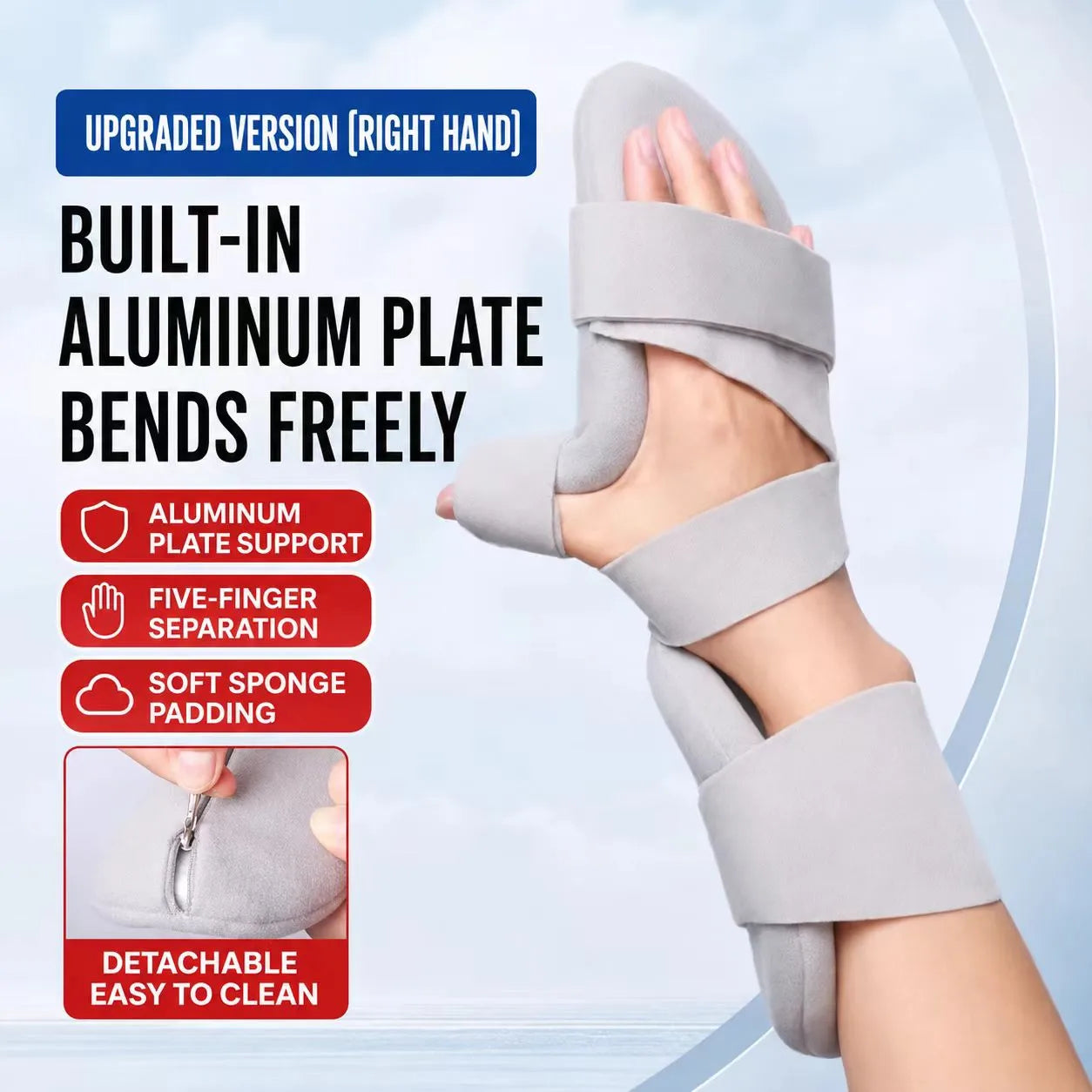 Adjustable Five Finger Hand Support Splint | Finger Separation Brace for Hand Positioning & Daily Exercise