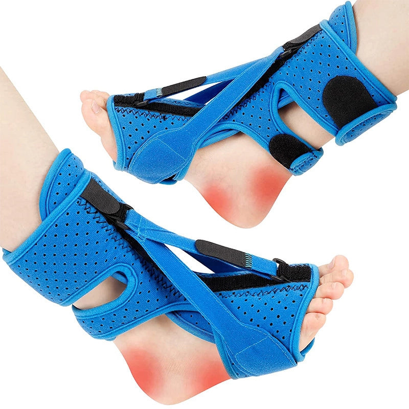 Adjustable Three-Strap Foot Drop Support Brace for Night & Home Use