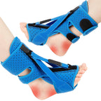 Adjustable Three-Strap Foot Drop Support Brace for Night & Home Use