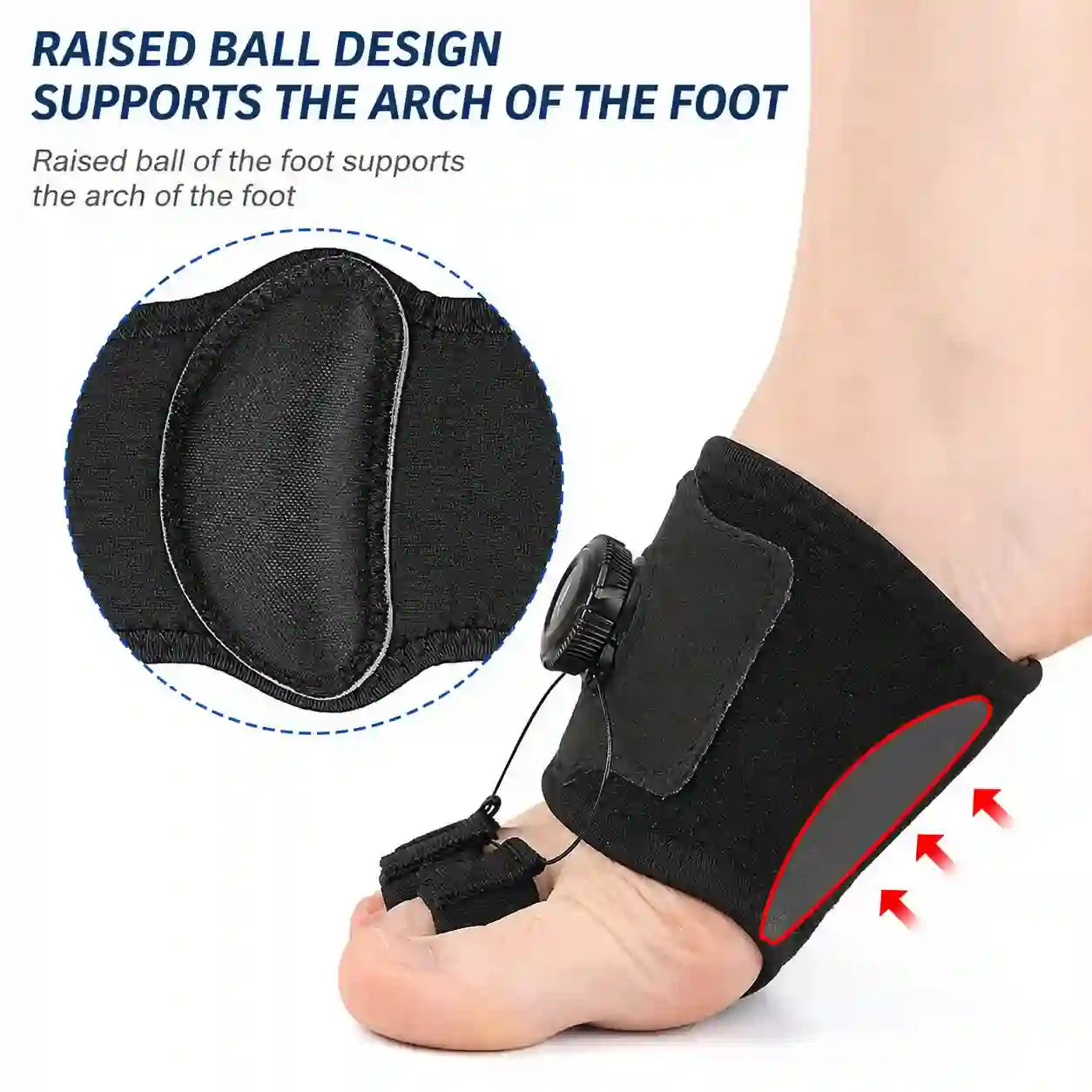 Adjustable toe support designed for everyday comfort and a personalized fit.