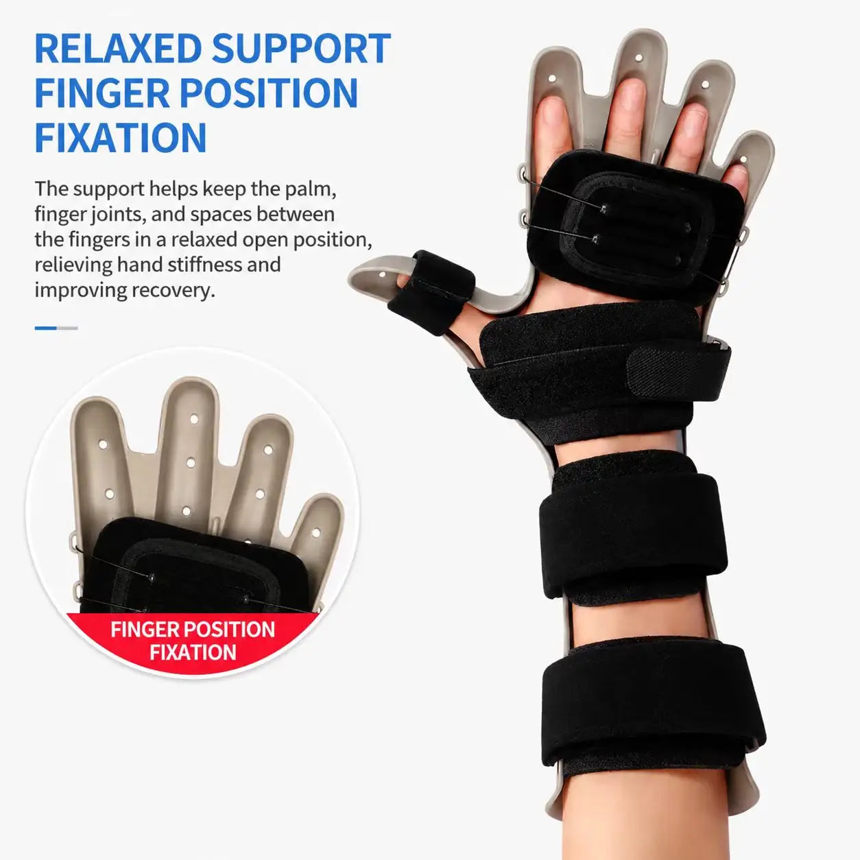 Adjustable BOA Dial Wrist & Hand Support Brace with Finger Positioning Support