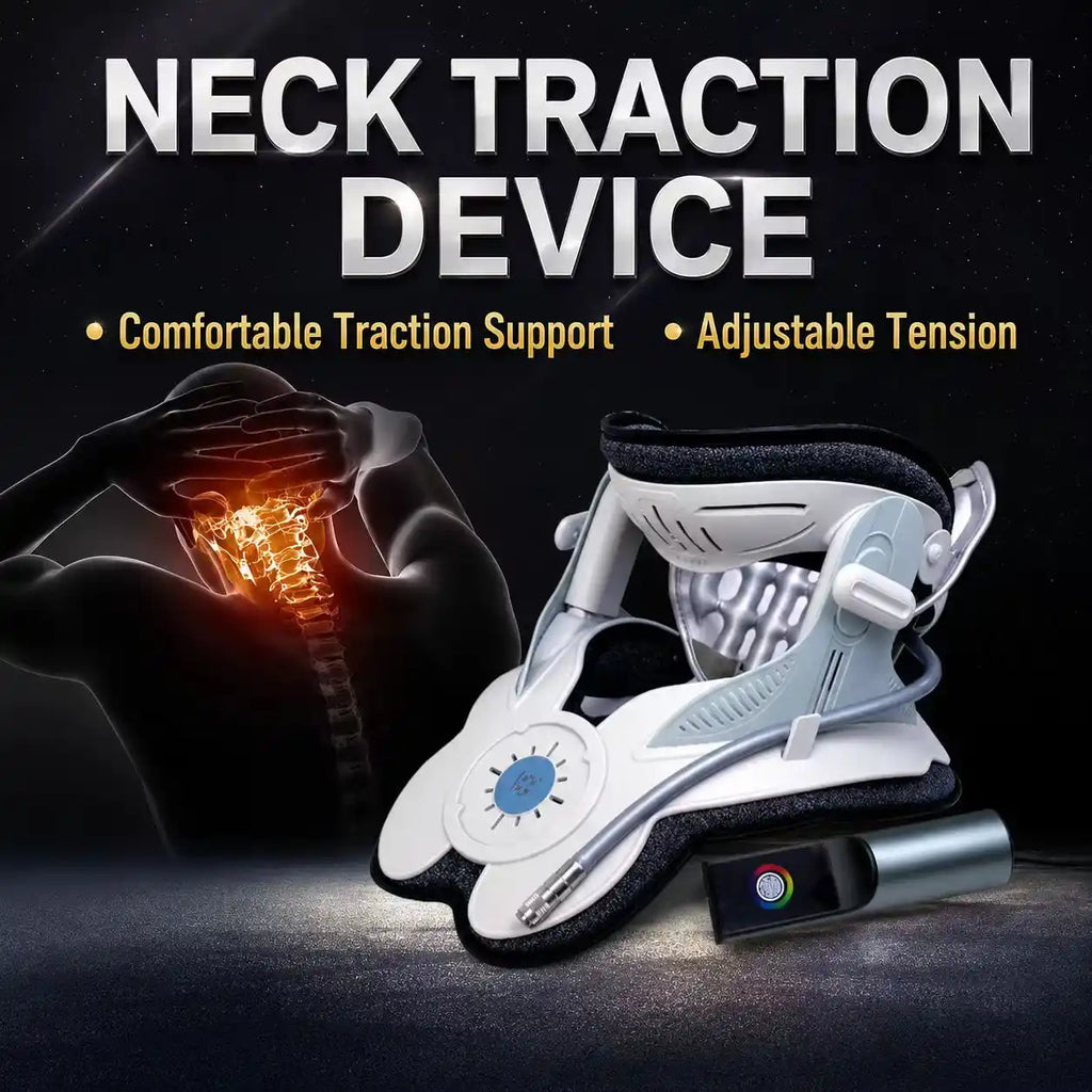 Electric Air-Powered Adjustable Neck Support & Stretching Brace with 3-Point Traction