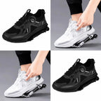 Dual-Mode Spring Shock-Absorbing Running Shoes with Rotary Lacing System