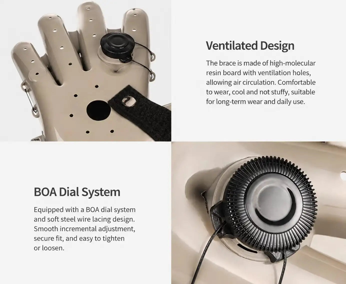 Adjustable BOA Dial Wrist & Hand Support Brace with Finger Positioning Support