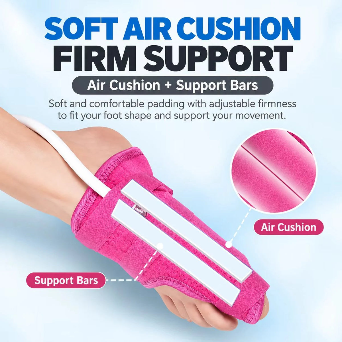 Adjustable Air Cushion Big Toe Support – 85° Flexible Design with Comfortable Straps