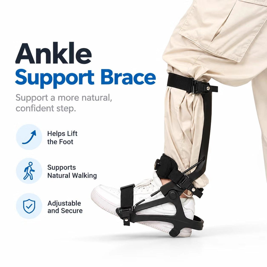 Dynamic Foot Drop Ankle Support Brace – Adjustable Exoskeleton Walking & Training Support