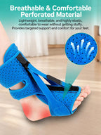 Adjustable Three-Strap Foot Drop Support Brace for Night & Home Use