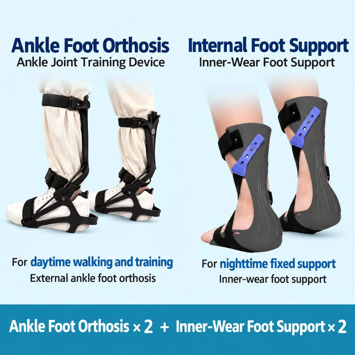 Dynamic Foot Drop Ankle Support Brace – Adjustable Exoskeleton Walking & Training Support