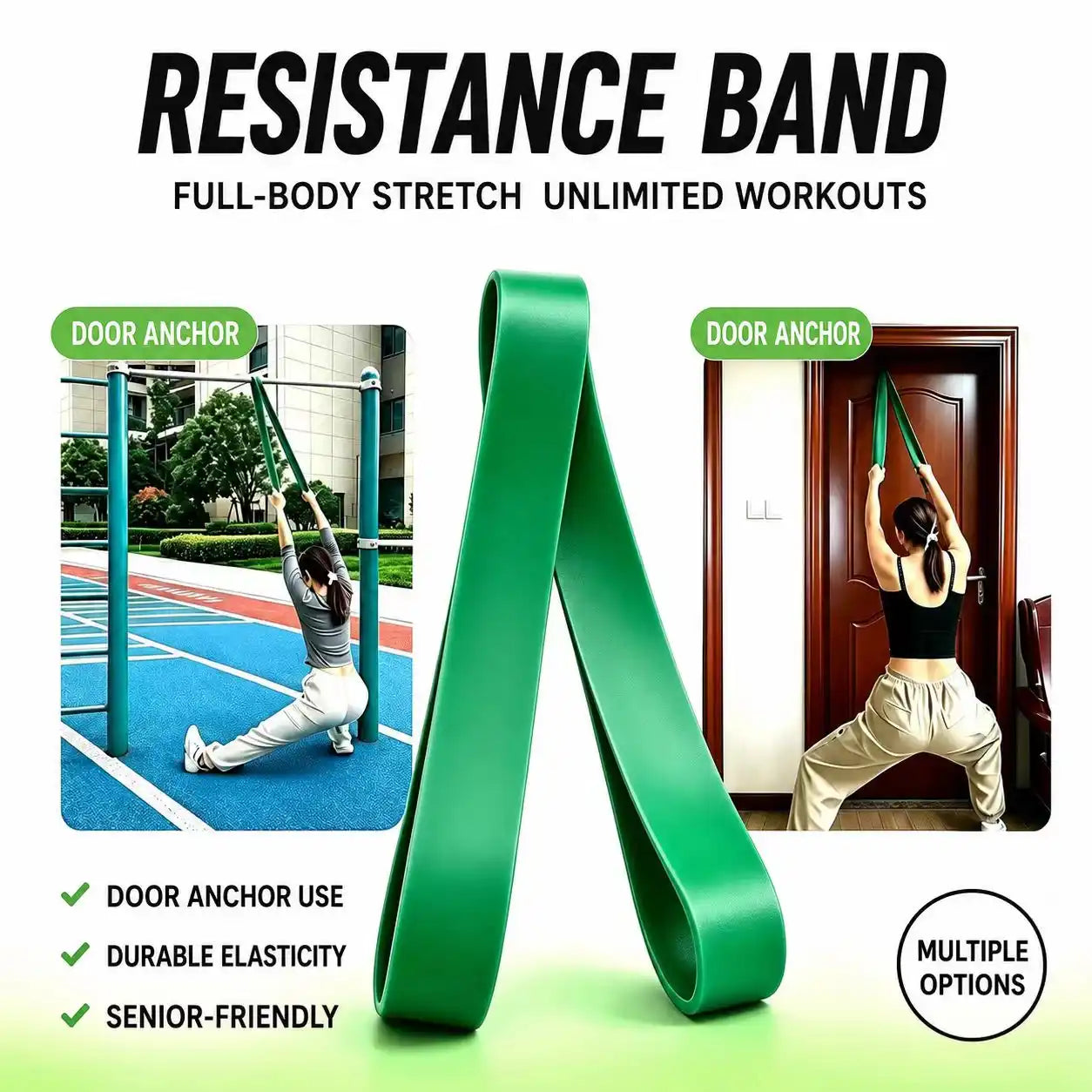 Senior Resistance Loop Band with Door Anchor – Full Body Strength & Mobility Training
