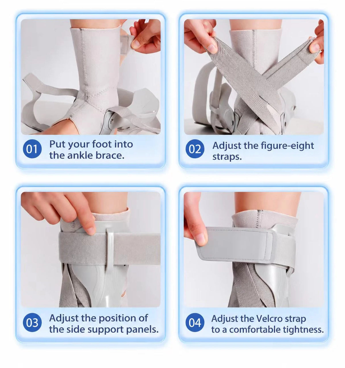 Adjustable Ankle Support Brace with Dual Side Stabilizers – Breathable X-Strap Ankle Wrap for Daily Comfort & Sports