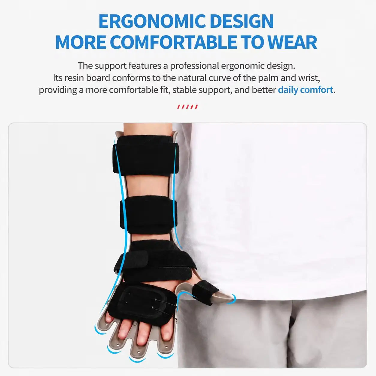 Adjustable BOA Dial Wrist & Hand Support Brace with Finger Positioning Support