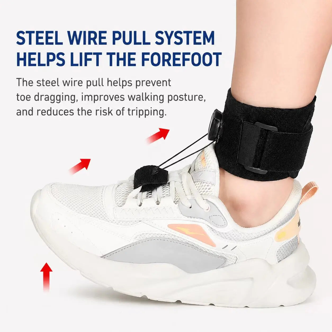Adjustable Dial Foot Drop Support Brace – Day & Night Ankle Foot Support for Walking