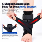 Adjustable Ankle Support Brace with Dual Side Stabilizers – Breathable X-Strap Ankle Wrap for Daily Comfort & Sports
