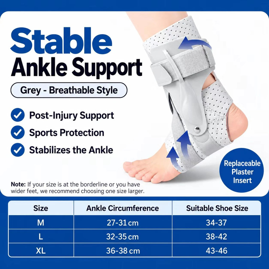Adjustable Ankle Support Brace with Dual Side Stabilizers – Breathable X-Strap Ankle Wrap for Daily Comfort & Sports