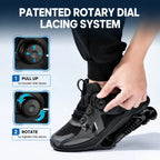Dual-Mode Spring Shock-Absorbing Running Shoes with Rotary Lacing System
