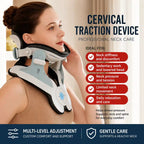 Electric Air-Powered Adjustable Neck Support & Stretching Brace with 3-Point Traction