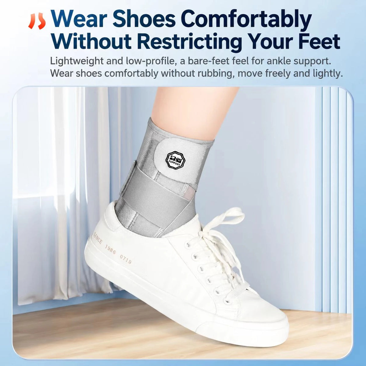 Adjustable Ankle Support Brace with Cross Straps