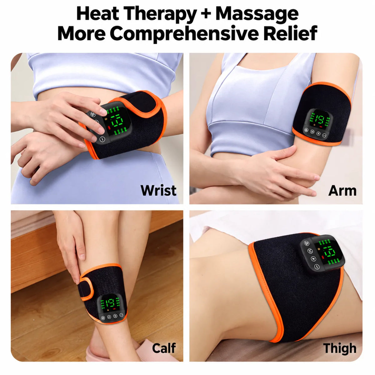 Adjustable Rechargeable Heat EMS Massage Wrap for Arms and Legs