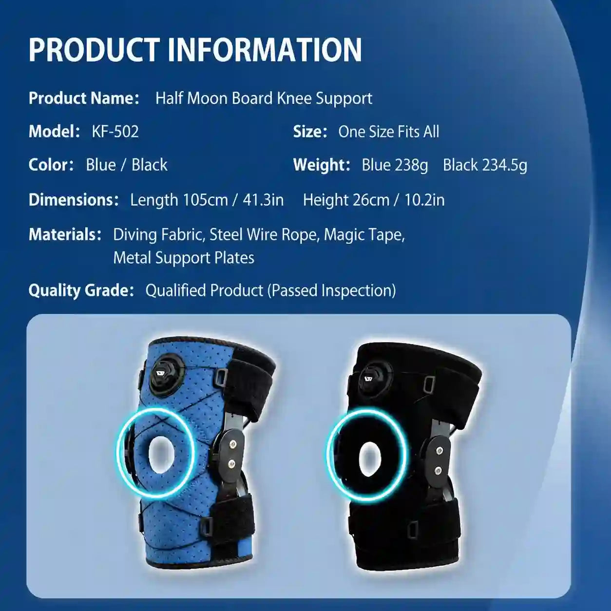 Adjustable BOA Dial Knee Support Brace with Steel Stabilizer Plates
