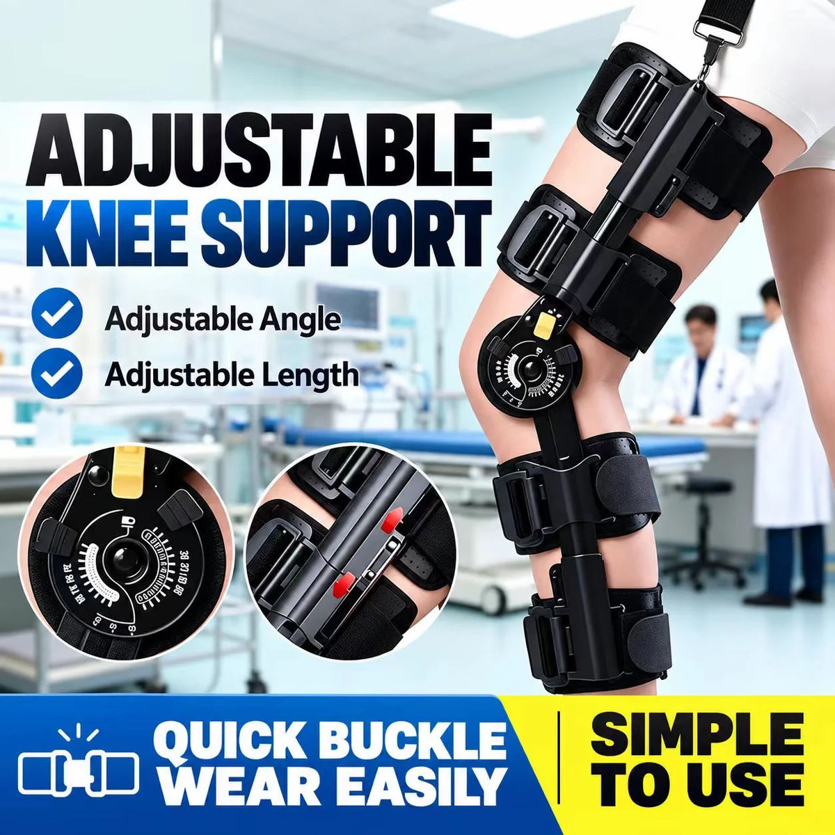 Adjustable Hinged Knee Support Brace – Lightweight Carbon Fiber Design