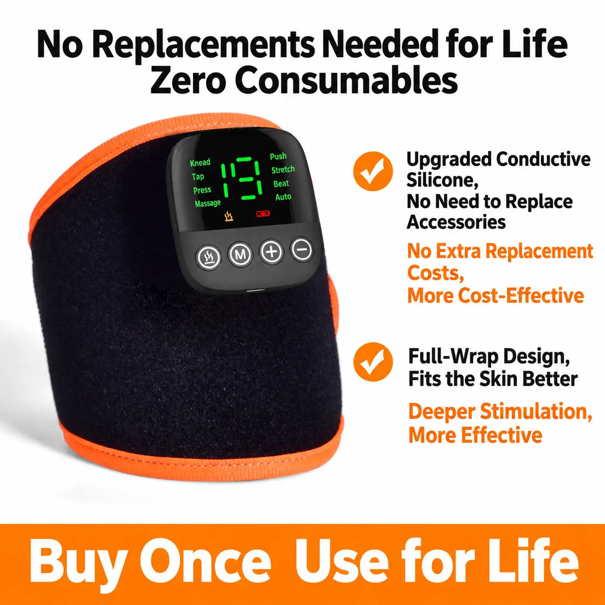 Adjustable Rechargeable Heat EMS Massage Wrap for Arms and Legs